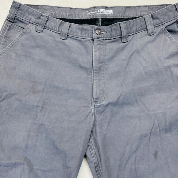 Carhartt Pants Men 44x32 Gray Rugged Flex Relaxed Fit Canvas Knit Lined Utility - Picture 3 of 14